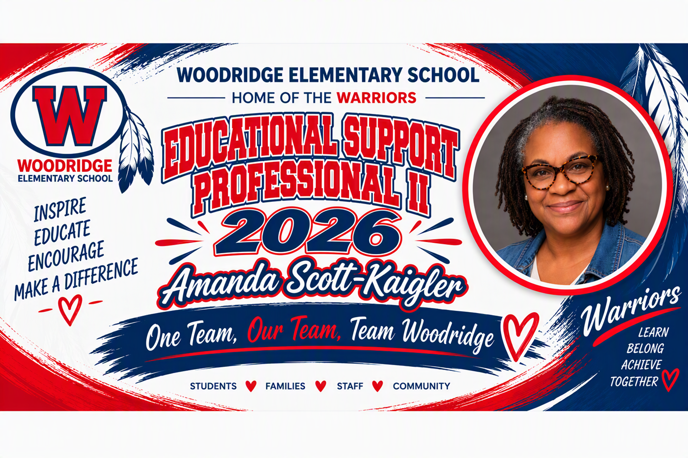 Woodridge Elementary's 2026 Educational Support Professional II: Mrs. Amanda Scott-Kaigler